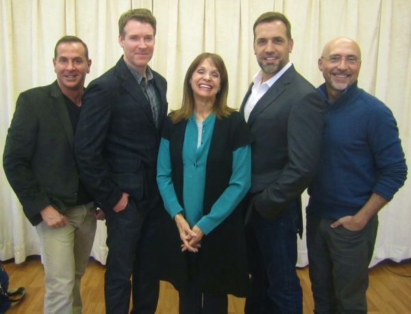 Valerie Harper surrounded by Brian Hutchison, Playwright Matthew Lombardo, Director R Photo